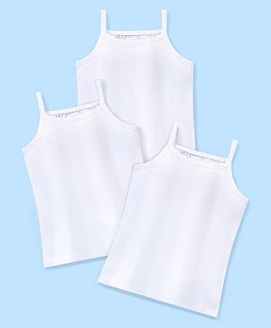 Babyhug 100% Cotton Slip Solid Pack of 3- White