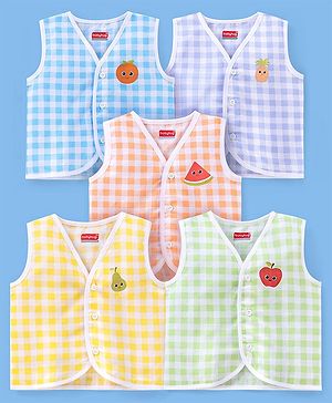 Babyhug Cotton Sleeveless Jhablas Pack Of 5 - Multicolor