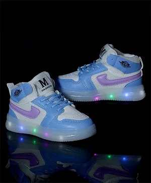 PASSION PETALS M Style Led Sneakers For Kids - Blue - White & Blue