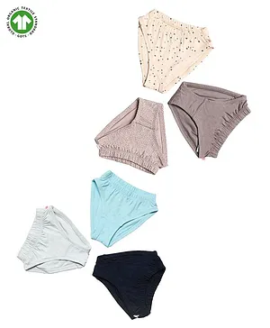 GREENDiGO Organic Cotton Solid Printed Underwear Briefs - Multi Colour