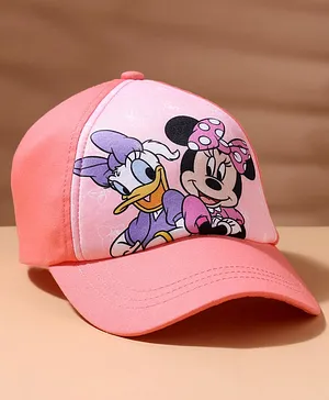 Babyhug  Minnie & Daisy Disney Printed Baseball Cap Peach - Circumference 52 cm