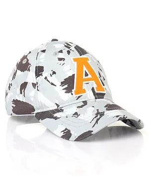 Pine Kids Cotton Baseball Caps with A Embroidery & Digital Print Grey - Diameter 16.5 cm