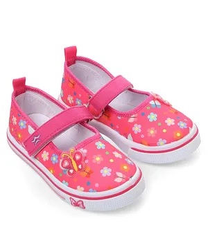 Cute Walk by Babyhug Casual Shoes with Velcro Closure Floral Print - Pink