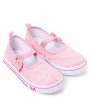 Cute Walk by Babyhug Casual Shoes with Velcro Closure Butterfly Embroidery - Pink