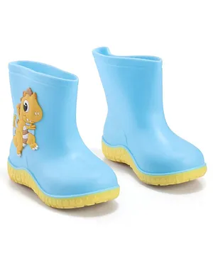 Cute Walk by Babyhug Slip On Gumboots with Dino Applique - Blue