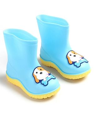 Cute Walk by Babyhug Puppy Appliqued Slip On Gumboots - Sky Blue