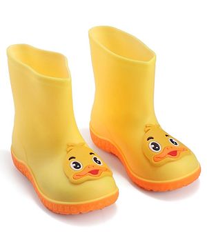 Cute Walk by Babyhug Duck Appliqued Slip On Gumboots - Yellow