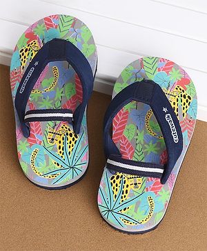 Cute Walk by Babyhug Casual Slip On Flip Flops with Jungle Print - Blue