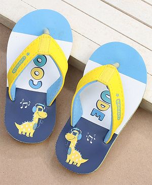Cute Walk by Babyhug Slip On Flip Flops Dino Print - Blue