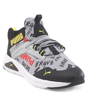 PUMA Enzo 2 Refresh Brand Love AC PS Casual Shoes with Tie-up Laces - Gray & Black