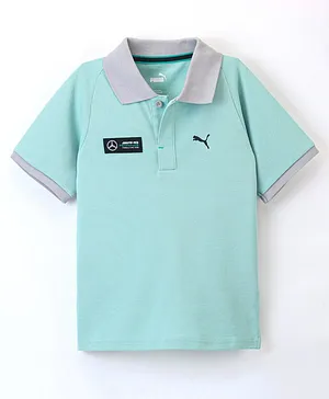 PUMA Cotton Half Sleeves MAPF1 2-tone Polo - Blue