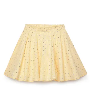Under Fourteen Only Abstract Printed Candy Pin Striped Skirt - Yellow