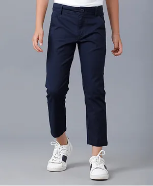 Under Fourteen Only Solid Button Down Trousers - Navy Blue