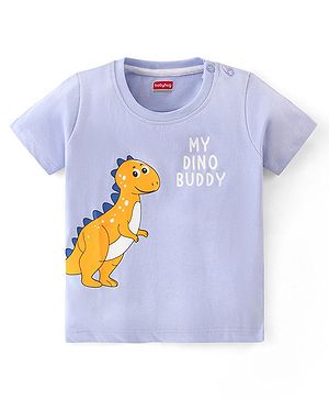 Babyhug Cotton Jersey Half Sleeves T-Shirt Dino Print - Blue