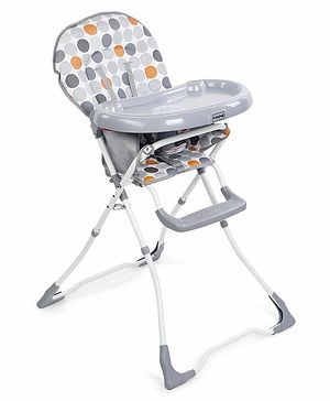 Babyhug Foodjoy Smart Folding High Chair With 5 Point Safety Harness - Grey