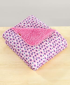 Babyhug Sherin & Poly Wool All Season Blanket Floral Print - White