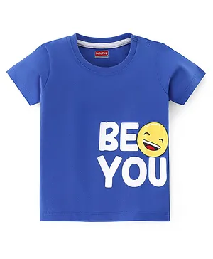 Babyhug Boys Half Sleeves T-Shirt Be You Print - Royal Blue