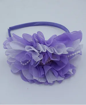 Pihoo Flower Rosette Applique Hair Band - Purple