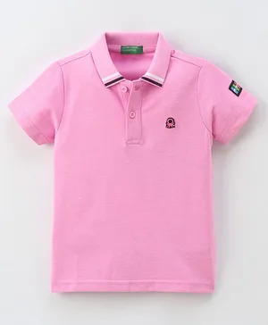 UCB Cotton Half Sleeves Solid Color T-Shirt - Pink