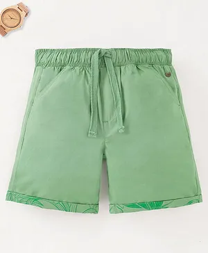 Ed-a-Mamma Sustainable Cotton Knee Length Solid Color Shorts - Green