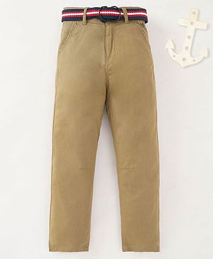 Ed-a-Mamma Sustainable Cotton Full Length Solid Color Trouser - Beige