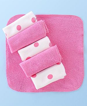 Babyhug Terry Knit Wash Cloth Pack of 6- Multicolour