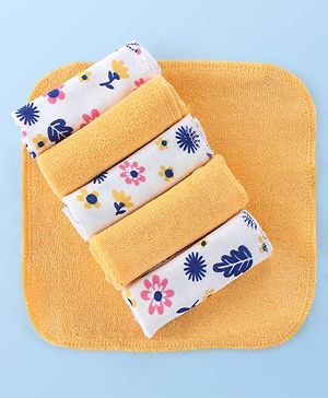 Babyhug Terry Knit Wash Cloths Pack of 6- Multicolour