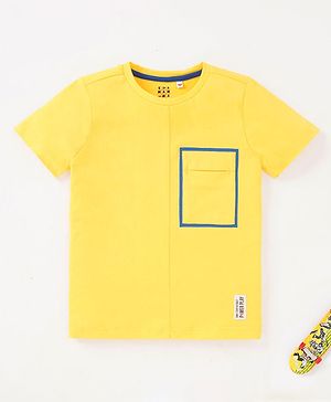 Ed-a-Mamma Sustainable Half Sleeves Crew Neck Solid Color T-Shirt - Yellow