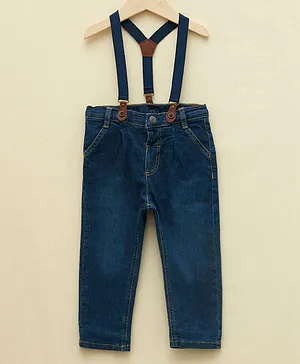 LC Waikiki Solid Jeans With Suspender - Blue