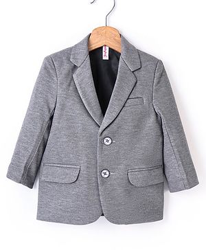 Babyhug Full Sleeves Solid Party Blazer- Grey