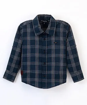 Trendy Cart Full Sleeves Block Checkered Shirt - Navy Blue