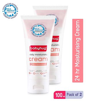 Babyhug Milk Protein Formula Daily Full Body and Face Moisturizing Cream Pack of 2 - 100 ml Each