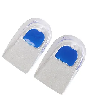 Dr Foot Silicone Gel Heel Cups with Shock Absorbing Support - Silver & Blue