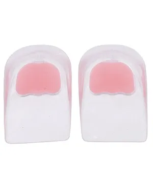 Dr Foot Silicone Gel Heel Cups with Shock Absorbing Support - Silver & Pink