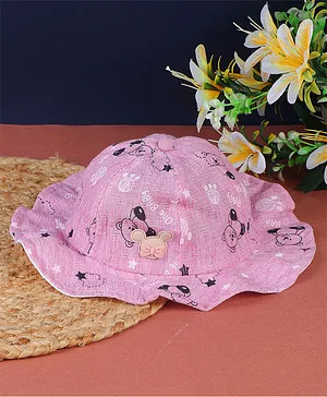 Passion Petals Teddy Bear Summer Cotton Cap Pink - Diameter 11 cm