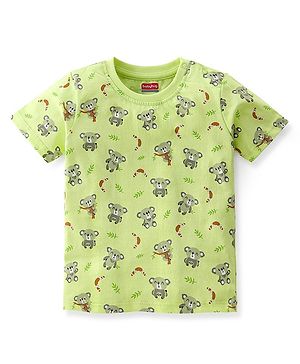 Babyhug Cotton Jersey Knit Half Sleeves T-Shirt with Koala Print - Green