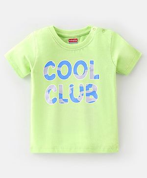 Babyhug Cotton Jersey Half Sleeves T-Shirt Text Print - Light Green