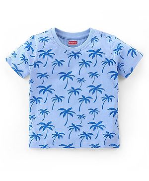 Babyhug Cotton Jersey Half Sleeves T-Shirt Tree Print - Blue