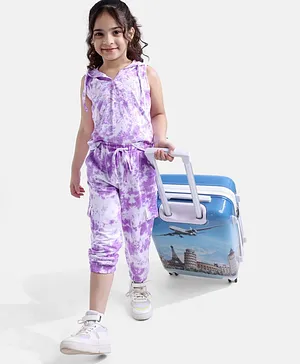 Ollington St. Tie and Dye Co-ord Set of Hoodie and Joggers - Purple