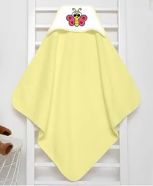 babywish Hooded Towel Butterfly Print -  Yellow