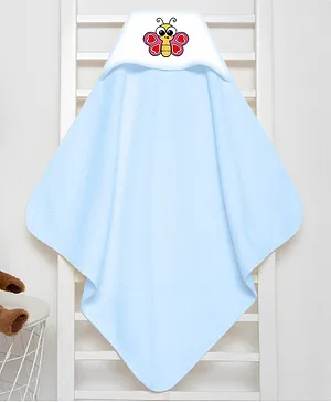 babywish Hooded Towel Butterfly Print -  Blue