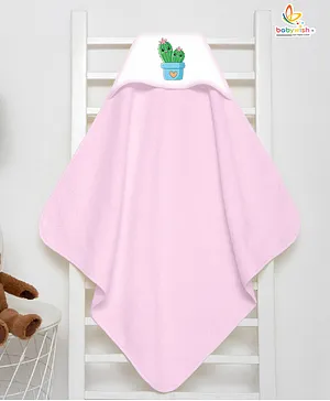 babywish Hooded Towel Cactus Print -  Pink