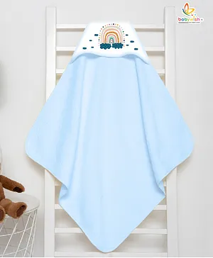 babywish Hooded Towel Clouding Circle Print - Dark Blue