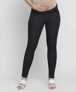 Momsoon Button Down Maternity Denim Jeans - Black