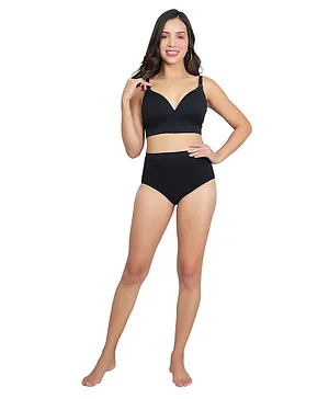 Momsoon Maternity Nylon Nursing Bra & Panty Set - Black