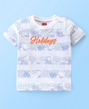 Babyhug Cotton Jersey Half Sleeves T-Shirt Text Print - White