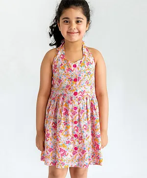 Halter neck 2025 baby frock