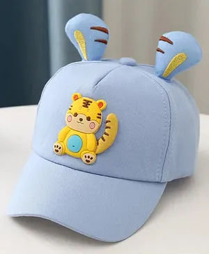 Ziory  Tiger Patch Appliqued Baby Cap - Blue