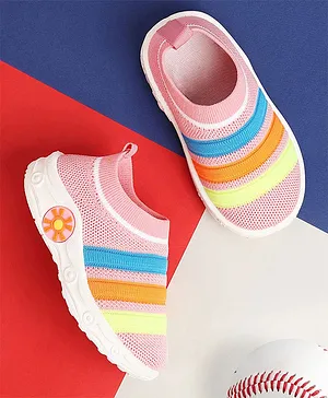 Chiu Broad Striped Design Detail  Chu Chu Musical Shoes - Pink
