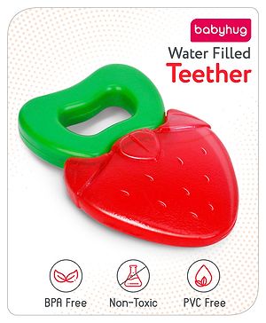Babyhug Strawberry Fruit Shape Teether - Red Green
